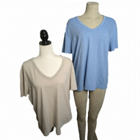 Universal Thread Sleeve V Neck Tee woman's XXL tee, cream beige - Picture 4 of 5